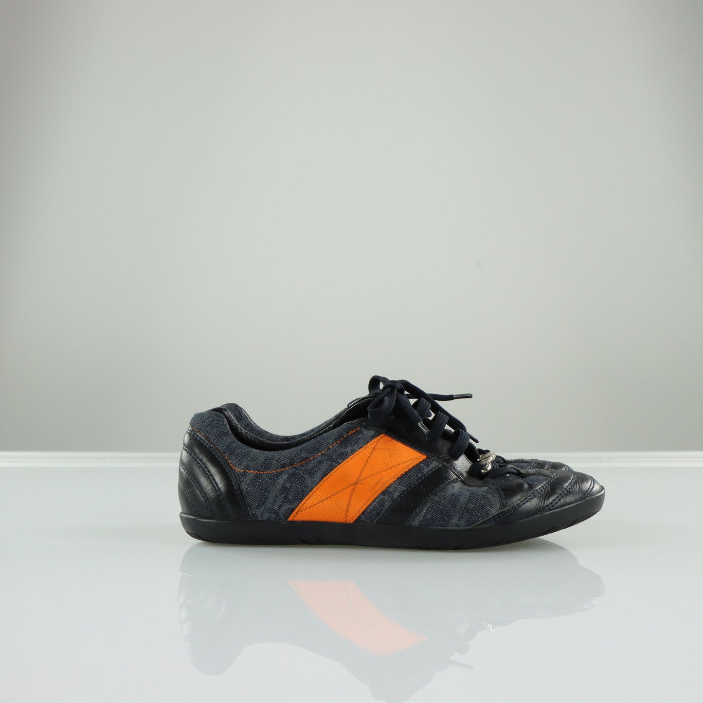 CHRISTIAN DIOR Monogram Leather & Canvas Sneakers (37.5)