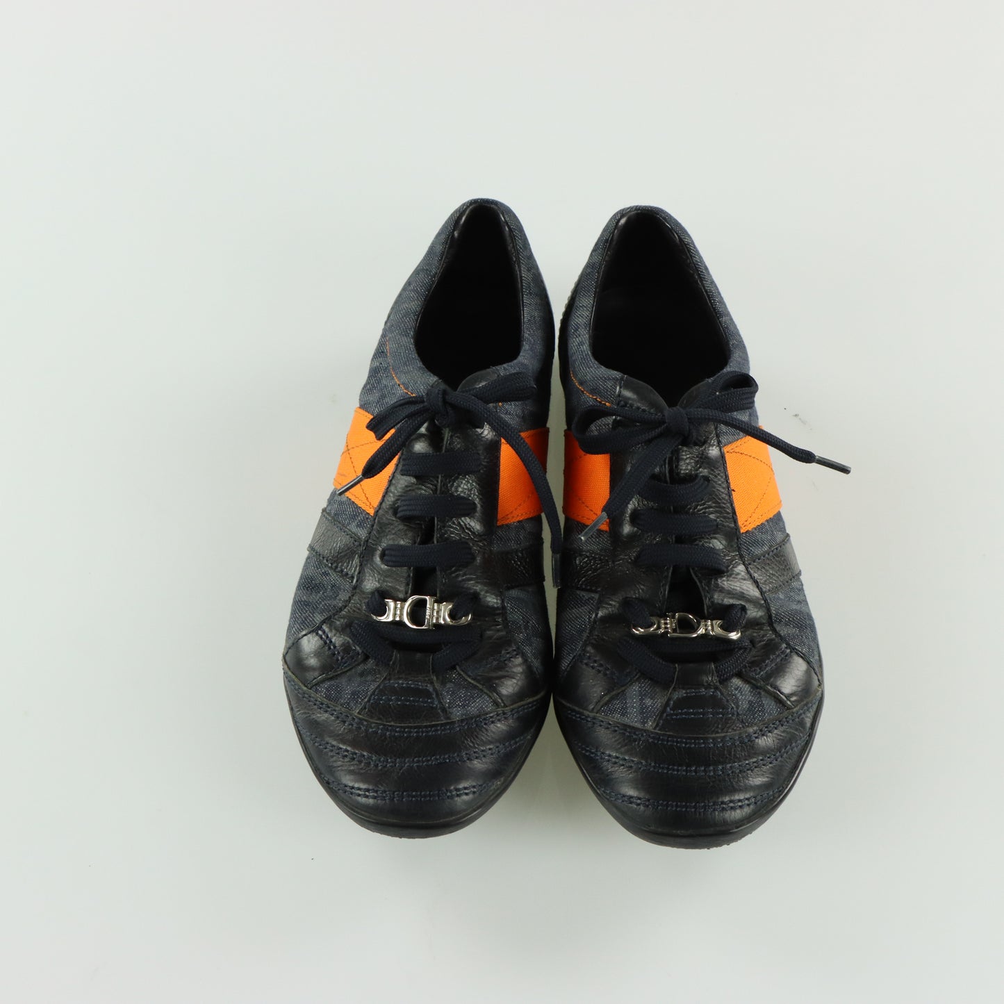 CHRISTIAN DIOR Monogram Leather & Canvas Sneakers (37.5)
