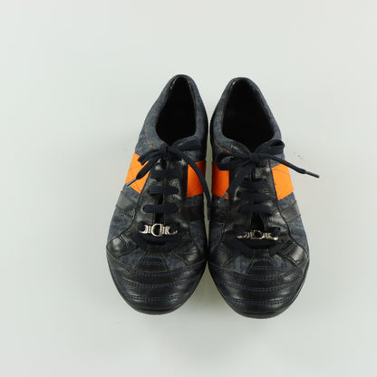 CHRISTIAN DIOR Monogram Leather & Canvas Sneakers (37.5)