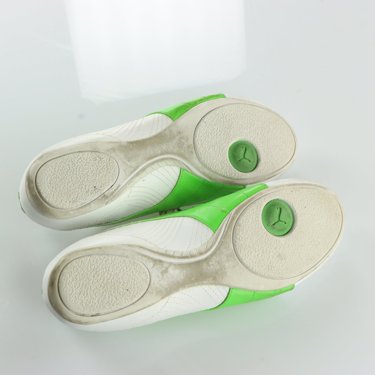 PUMA Vintage Green & White Speedcat Trainers Sneakers (41)