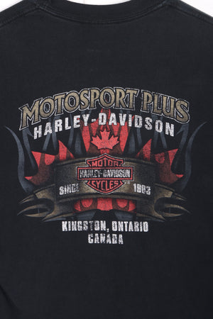HARLEY DAVIDSON 'Motosport Plus' Canada Front Back T-Shirt (S-M)