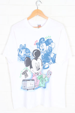 DISNEY Mickey Mouse "Time to Call Minnie" Single Stitch T-Shirt USA Made (XL)