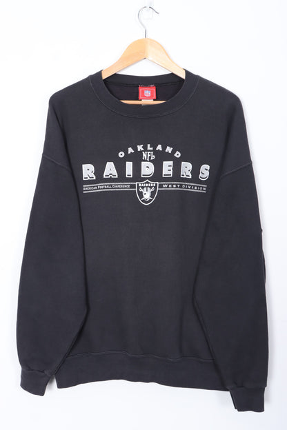 NFL Oakland Raiders NFC Spell Out Glitter Logo Sweatshirt (XL)