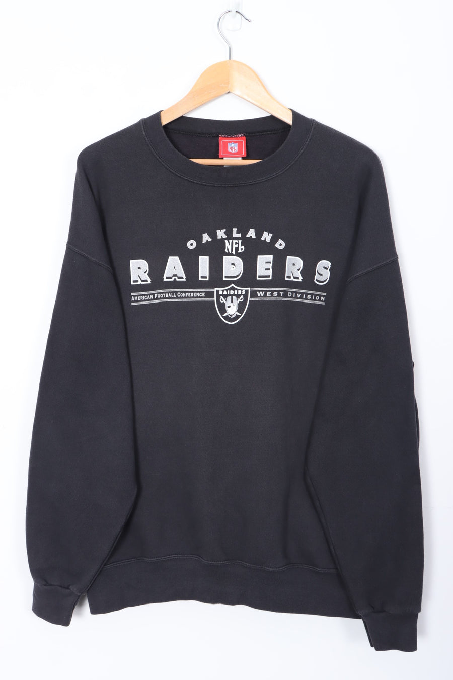 NFL Oakland Raiders NFC Spell Out Glitter Logo Sweatshirt (XL)