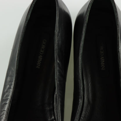GIORGIO ARMANI Pointed Toe Black Loafers (39)