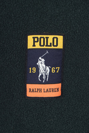 RALPH LAUREN POLO Green & Gold Henley Fleece Sweatshirt (S)