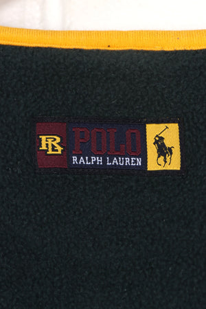 RALPH LAUREN POLO Green & Gold Henley Fleece Sweatshirt (S)