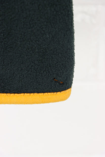 RALPH LAUREN POLO Green & Gold Henley Fleece Sweatshirt (S)