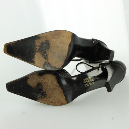 GUCCI Vintage Black Leather Stitched Pumps Heels (7.5)