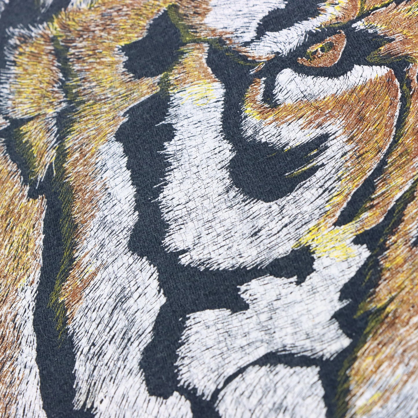 Vintage 1994 Tiger & Purple Lightening All Over Print Black Single Stitch Tee USA Made (XXL)