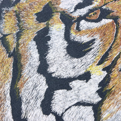 Vintage 1994 Tiger & Purple Lightening All Over Print Black Single Stitch Tee USA Made (XXL)