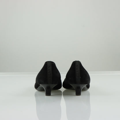 PRADA Large Buckle Detail Suede Low Kitten Heel (38.5)