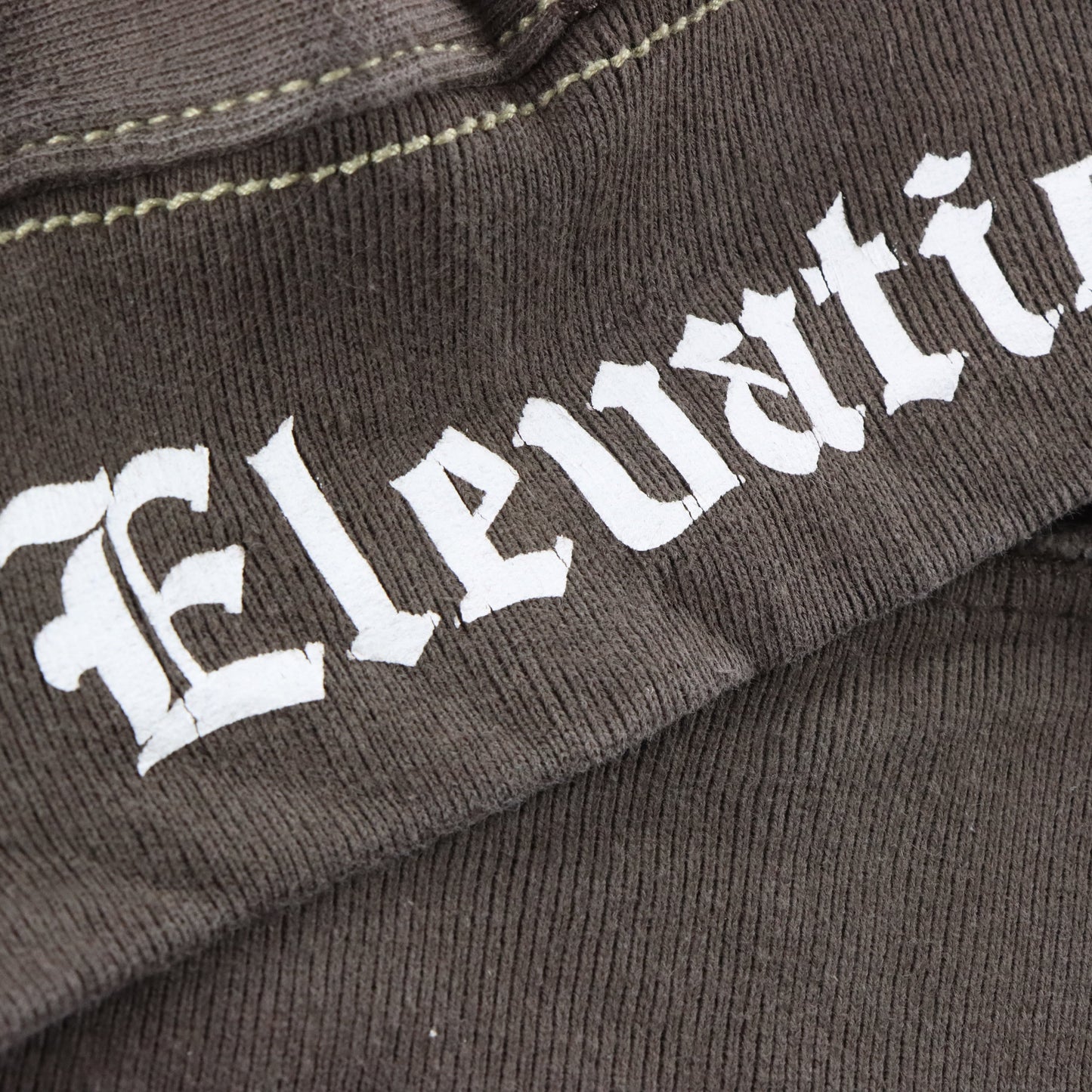 ECKO UNLTD Embroidered "Raw And Uncut" Brown Full Zip Sweatshirt (L) ***COCO Vintage Sole Melbourne