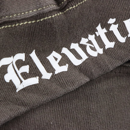 ECKO UNLTD Embroidered "Raw And Uncut" Brown Full Zip Sweatshirt (L) ***COCO Vintage Sole Melbourne