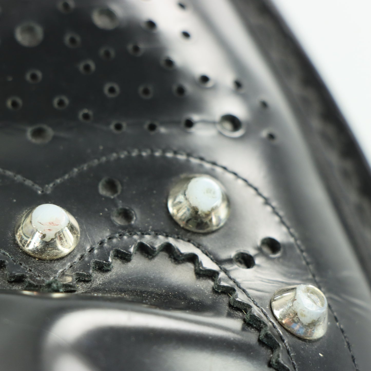 BALENCIAGA Studded Wing-Tip Black Derby Loafer (37.5)