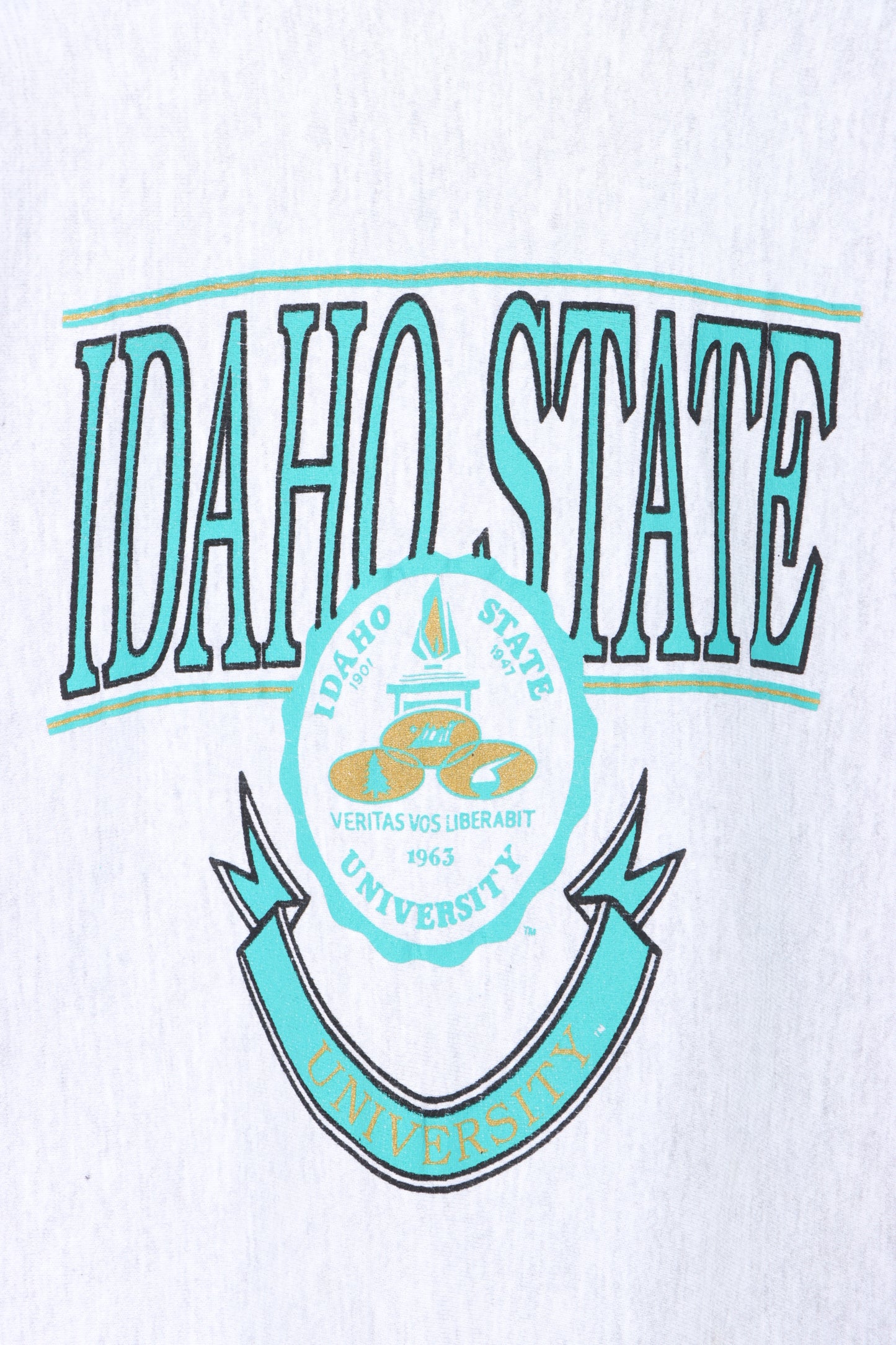 Idaho State University Spell Out Logo Sweatshirt USA Made (M)