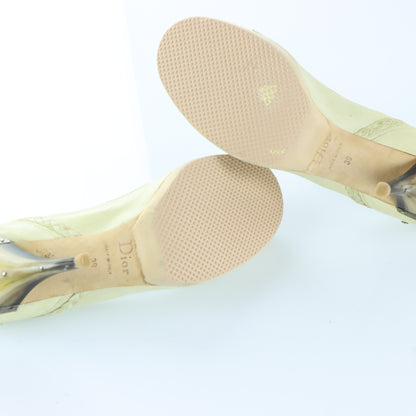 DIOR Beige Whip Stitch Bow Beige Tortoise Heels (39)