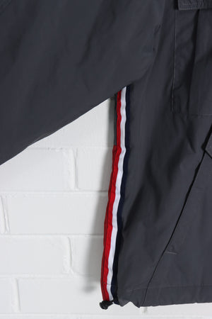 TOMMY HILFIGER Grey & Red Striped Fleece Lined Hooded Jacket (XXXL)