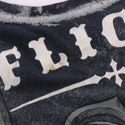 Vintage AFFLICTION "Live Fast" Y2K Velvet & Stitching Detail USA Made T-Shirt (M-L TALL)