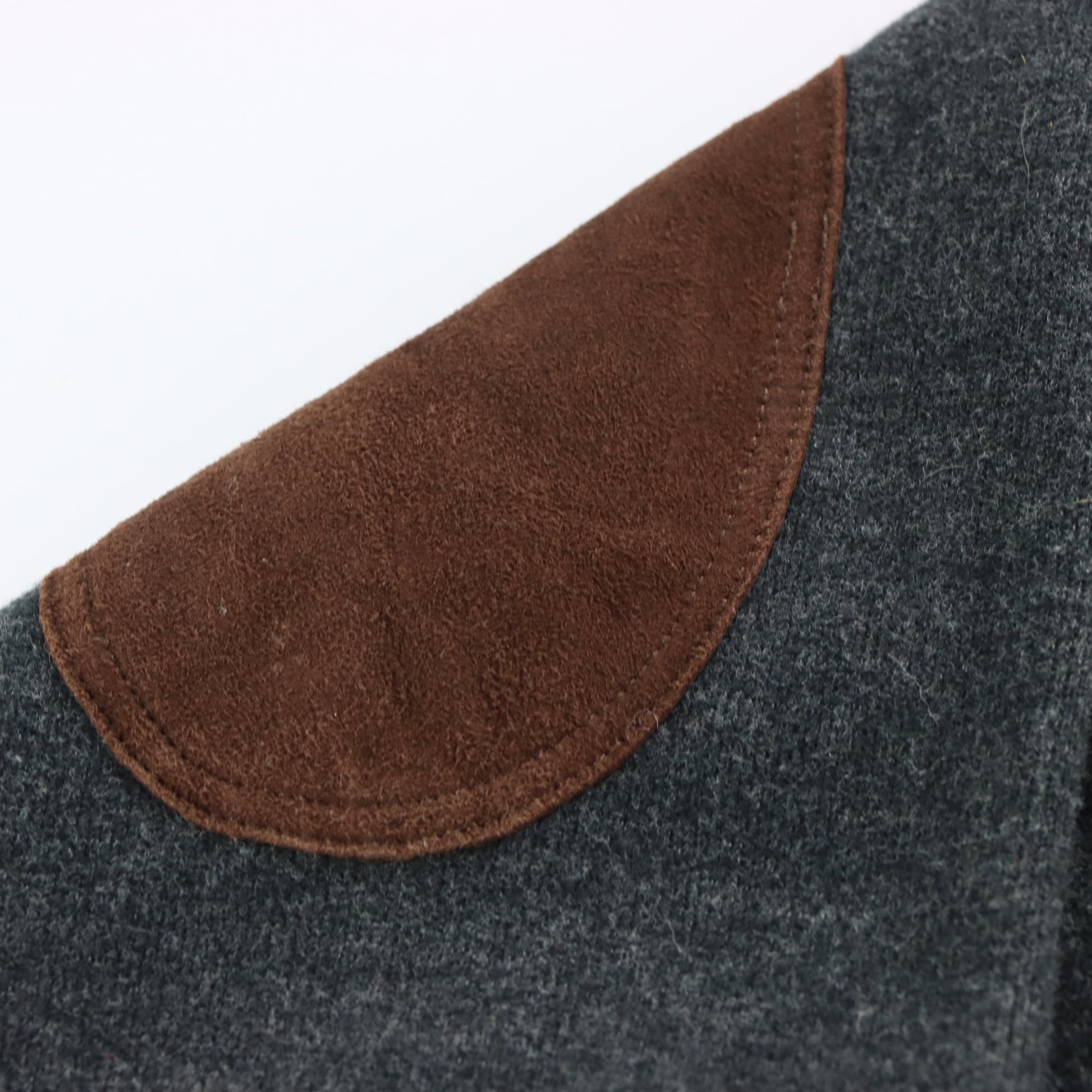 Vintage POLO RALPH LAUREN Shawl Neck Button Embroidered Suede Elbow Grey Sweatshirt (XL) *Aubs Vintage Sole Melbourne