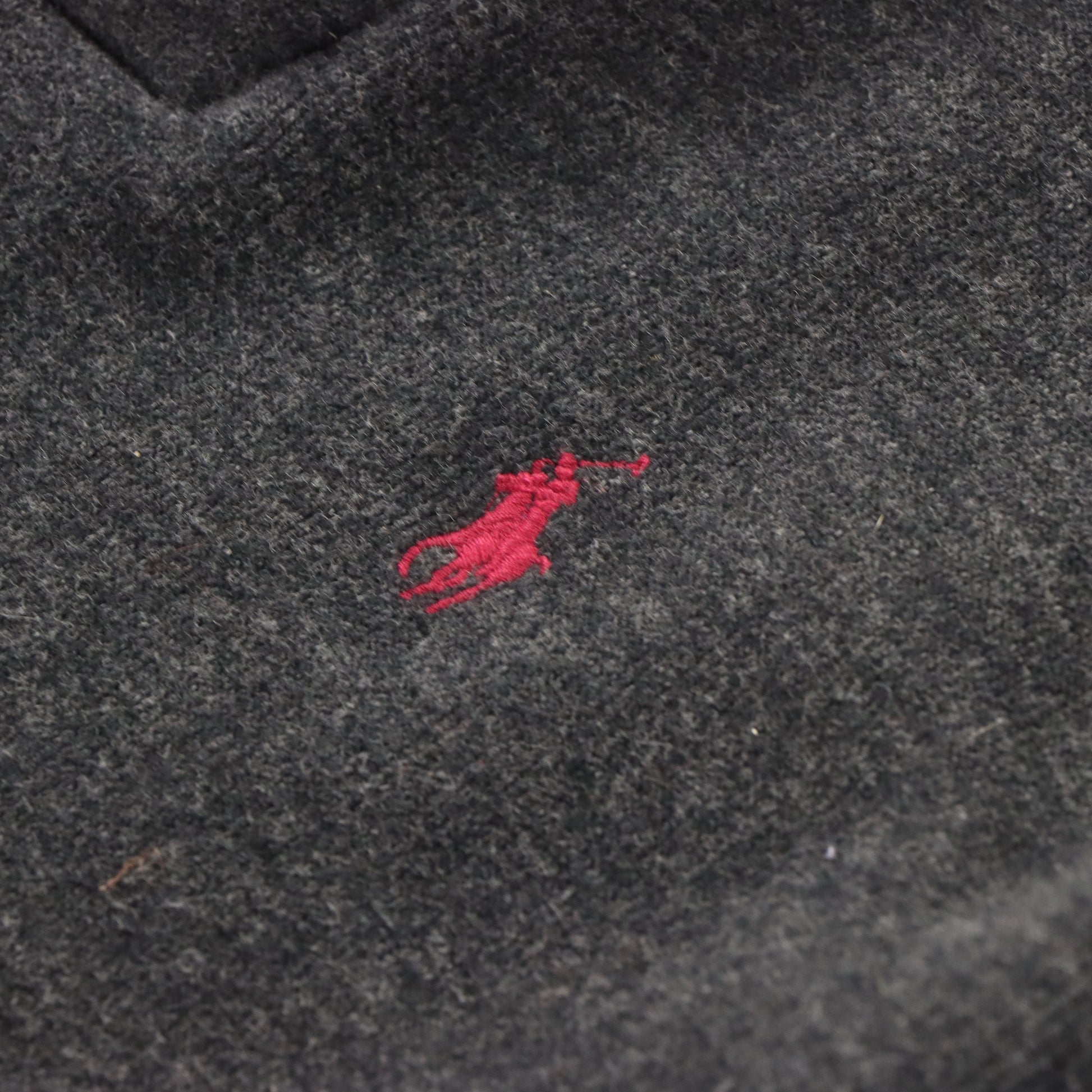 Vintage POLO RALPH LAUREN Shawl Neck Button Embroidered Suede Elbow Grey Sweatshirt (XL) *Aubs Vintage Sole Melbourne
