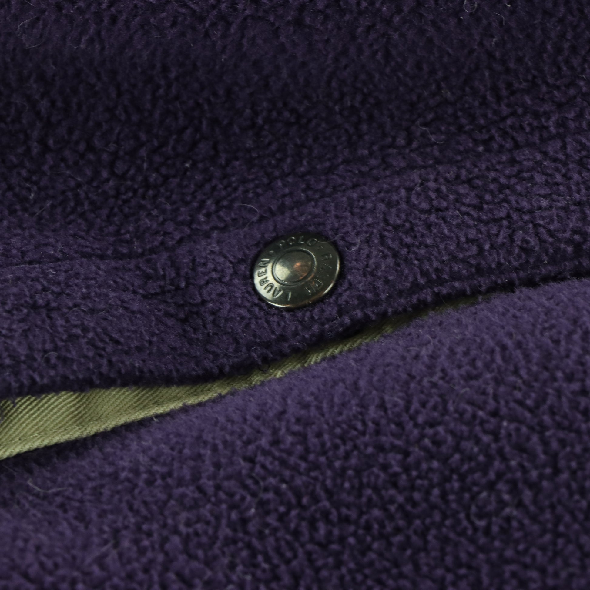 USA Made POLO RALPH LAUREN Vintage Logo Purple Fleece Zip Up Jacket (L) *Aubs Vintage Sole Melbourne