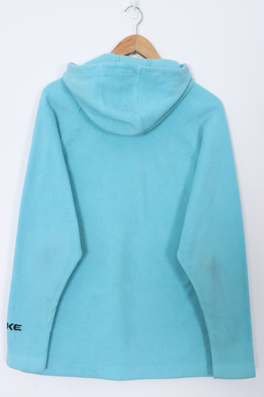 NIKE Light Blue Centre Swoosh Logo Oversized Fleece Hoodie (S)