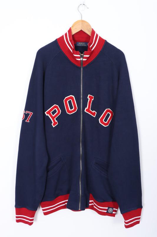 RALPH LAUREN POLO 67 Spell Out Full Zip Sweatshirt (XL TALL)