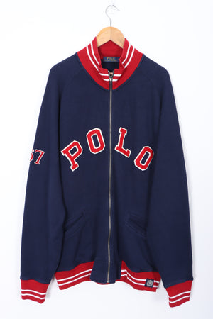 RALPH LAUREN POLO 67 Spell Out Full Zip Sweatshirt (XL TALL)