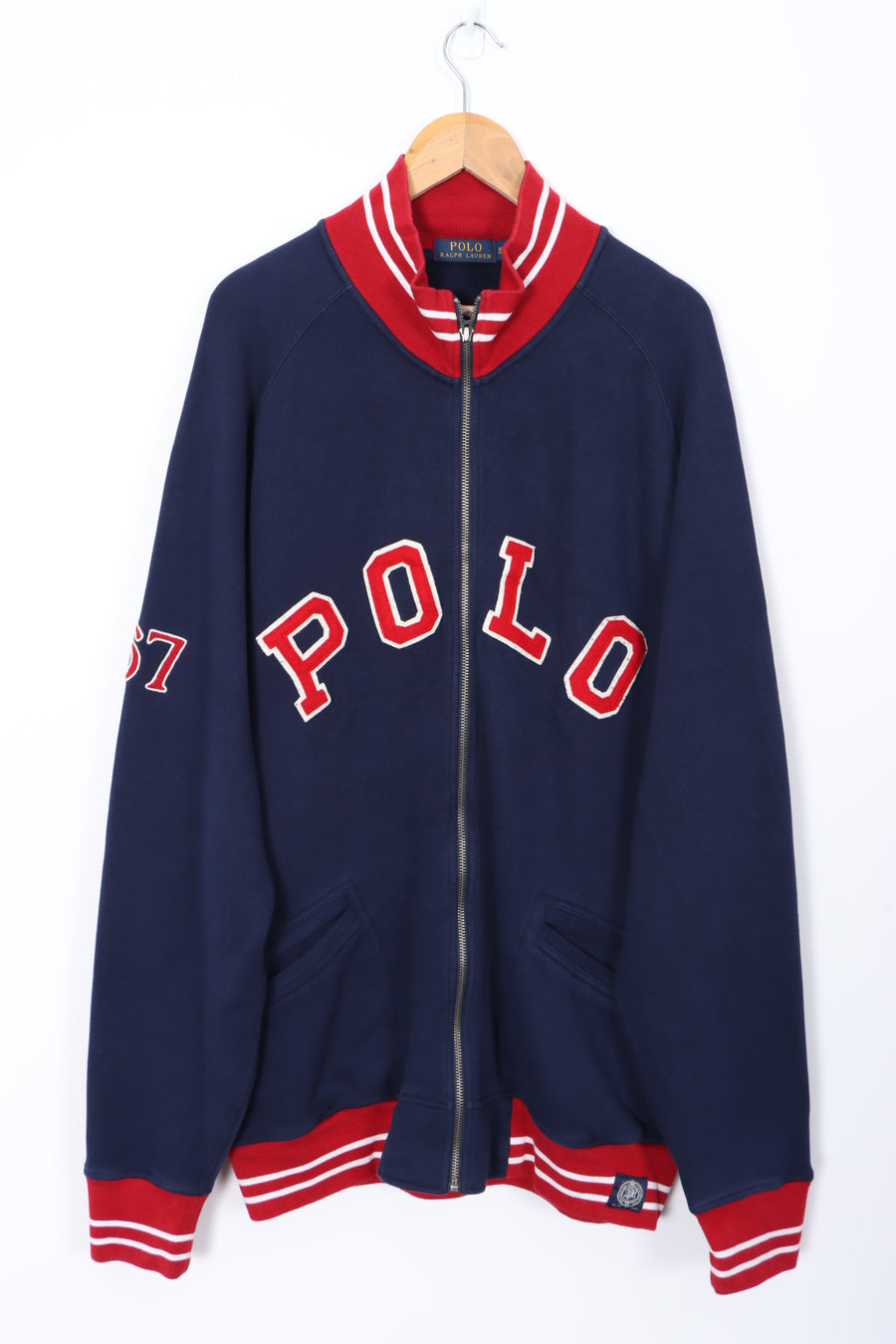 RALPH LAUREN POLO 67 Spell Out Full Zip Sweatshirt (XL TALL)