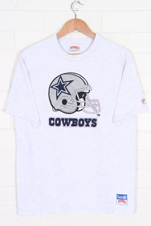 NFL Dallas Cowboys 90s Embroidered Helmet Logo NUTMEG T-Shirt USA Made (M-L)