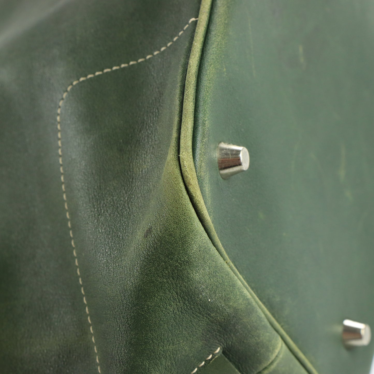 COACH Vintage Forest Green Leather 'Hampton' Large Tote Bag