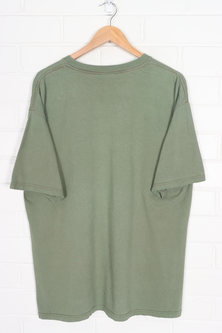DICKIES Army Green Camo Logo Y2K T-Shirt (XL)