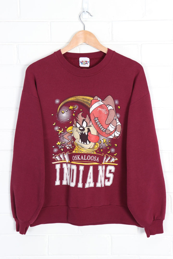 Looney Tunes 1995 Taz Oskaloosa Indians Football Sweatshirt (L)