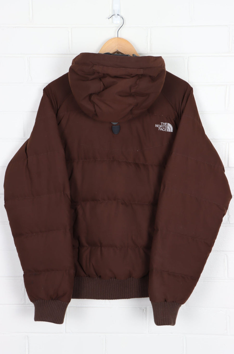 THE NORTH FACE Brown 'Nuptse' Hooded Puffer Jacket (M)
