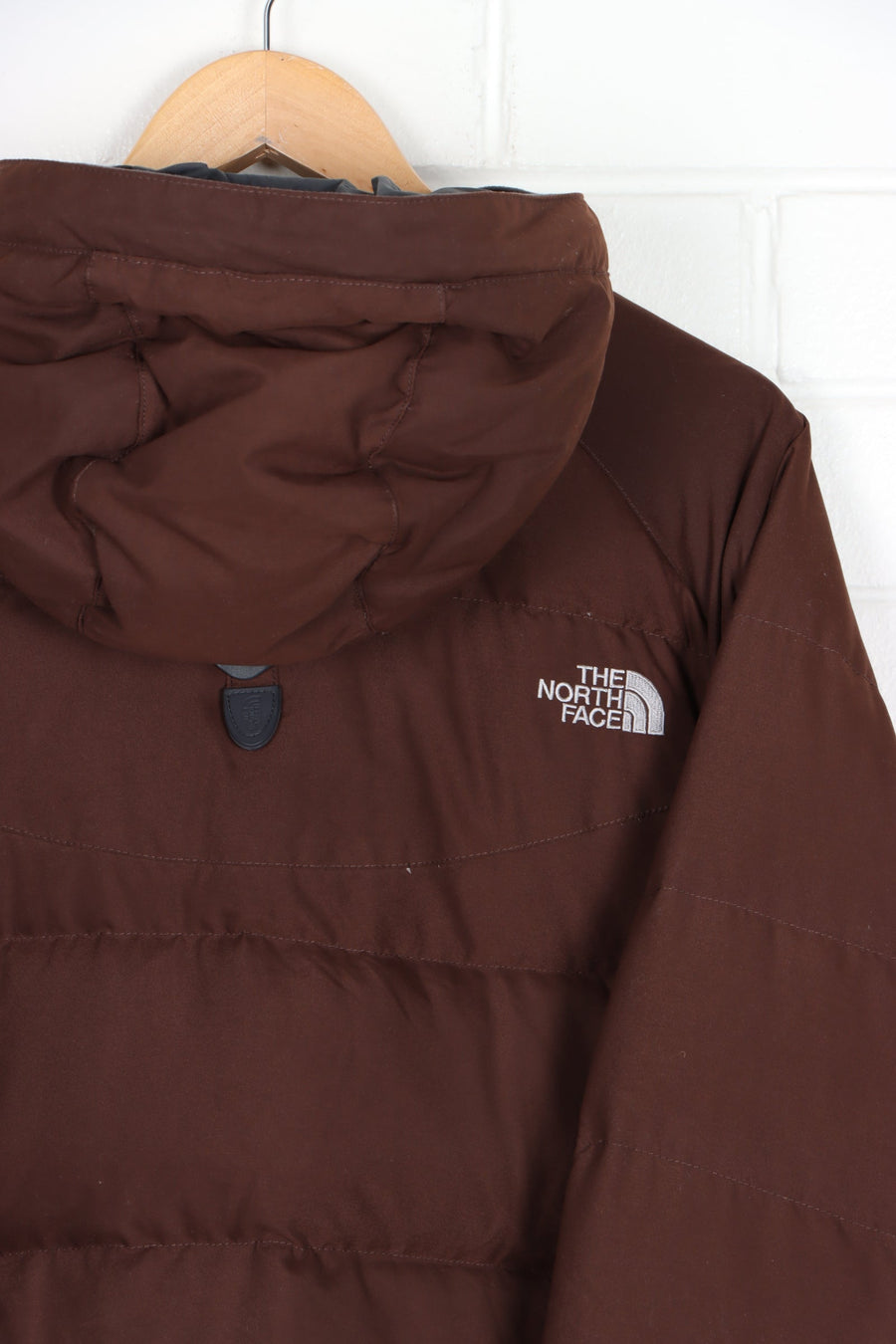 THE NORTH FACE Brown 'Nuptse' Hooded Puffer Jacket (M)