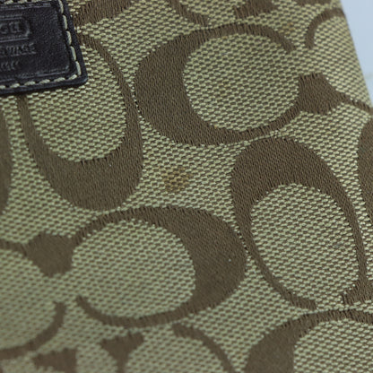 COACH Light Brown Canvas Monogram Zipper Wristlet