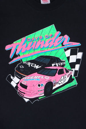 NASCAR "Days of Thunder" Fluro Print Single Stitch T-Shirt USA Made (L-XL)