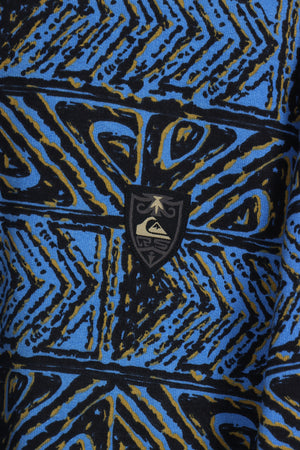QUIKSILVER All Over Logo Print Blue & Black Surf Sweatshirt (L-XL)