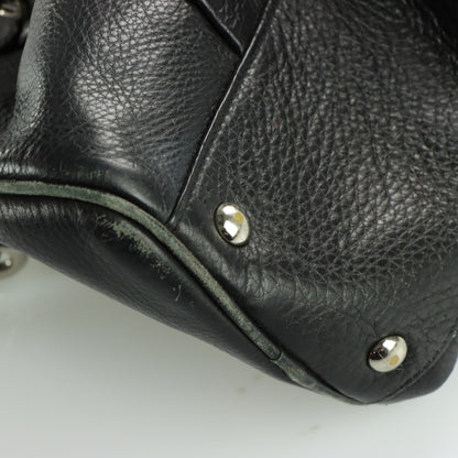 COACH 'Avery' Black Pebbled Leather Tassel Crossbody Satchel Handbag