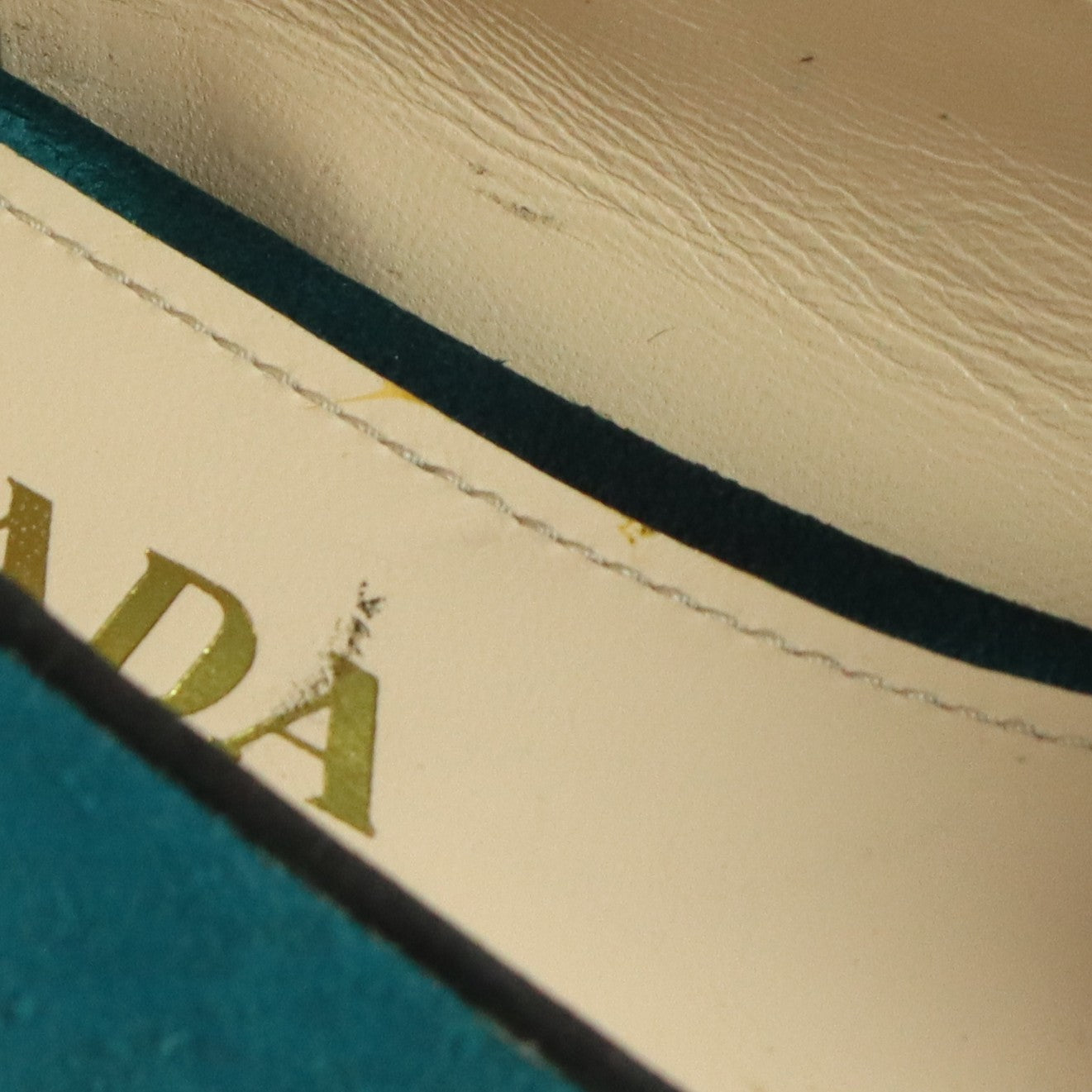 PRADA Teal Suede Bow Detail & Silver Brand Charm Ballet Flats (40)