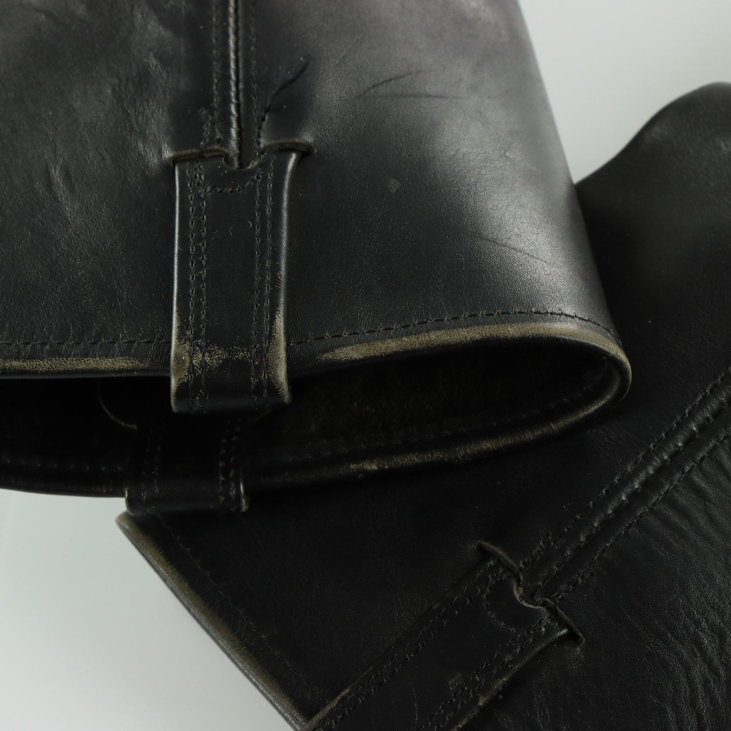 FRYE Black & Silver Harness Leather Motorcycle Boots (9.5)