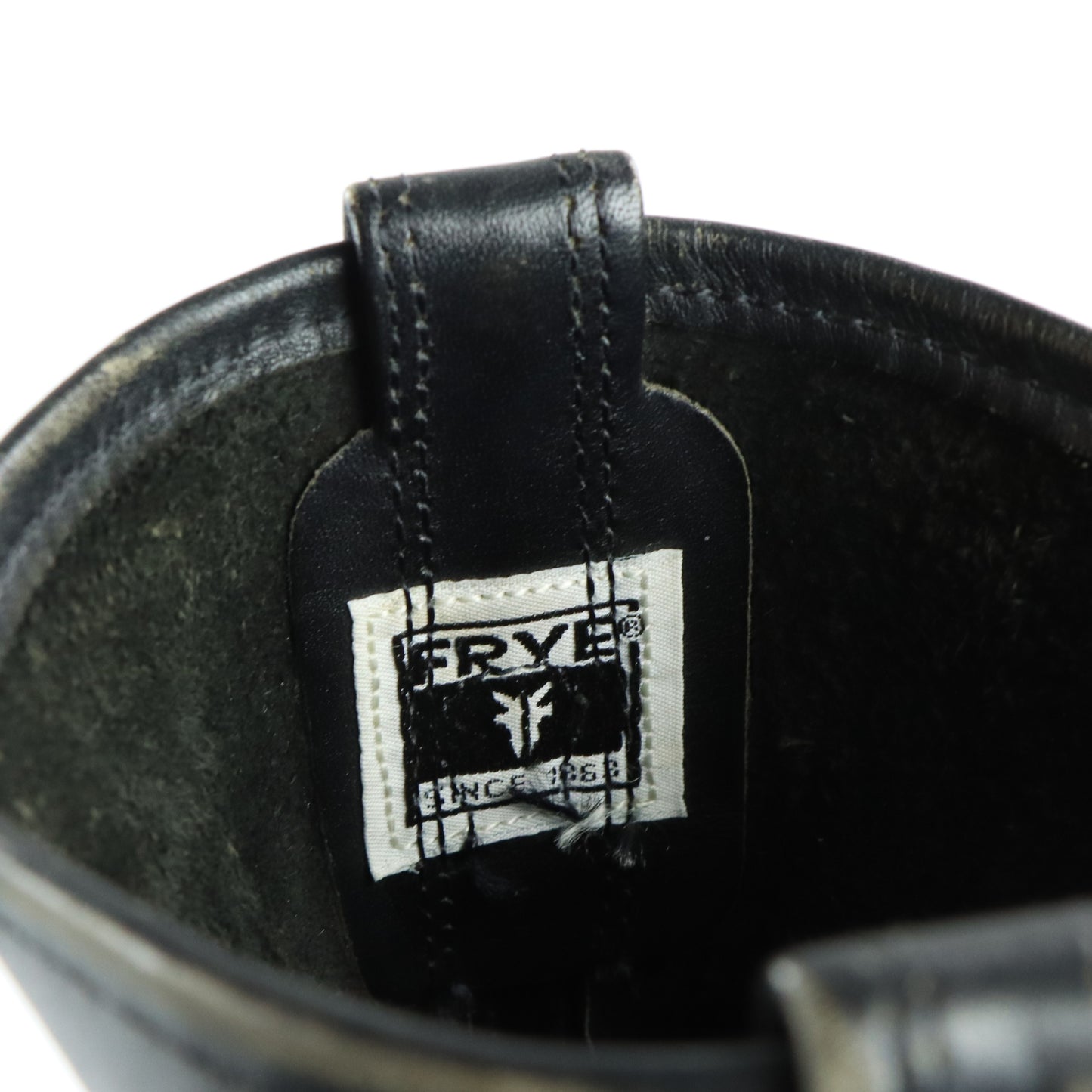 FRYE Black & Silver Harness Leather Motorcycle Boots (9.5)
