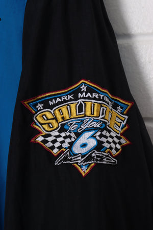NASCAR Pfizer Racing Team Mark Martin #6 Blue & Black Zip Up Fleece (XXL)