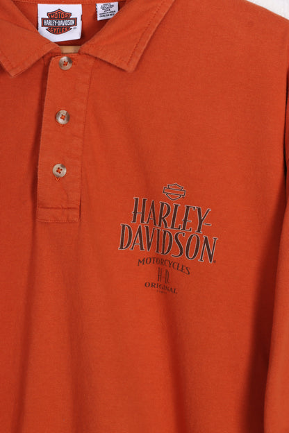 HARLEY DAVIDSON Central Maine Orange Polo Shirt (XXL)