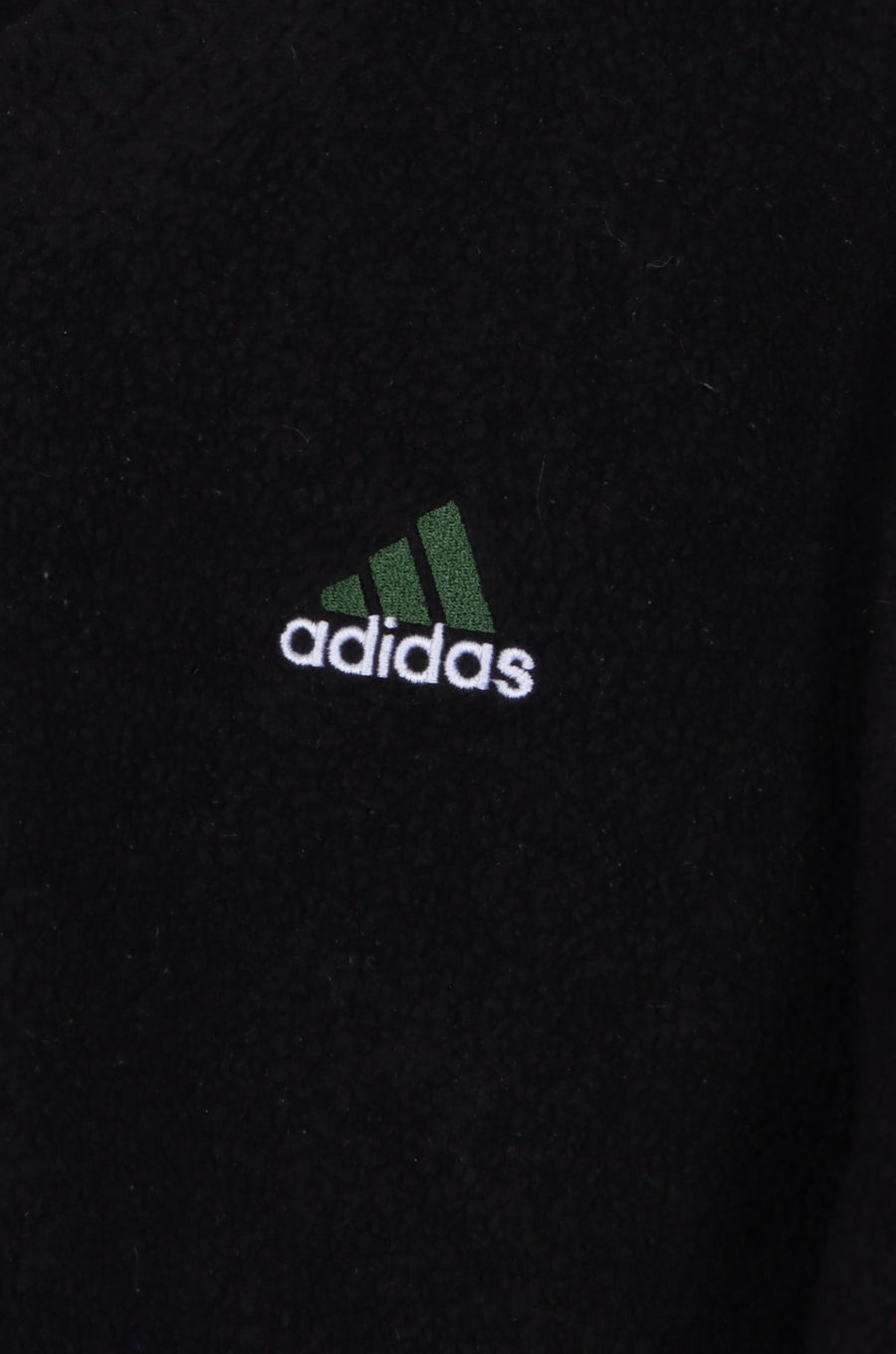 ADIDAS Green & Black Colour Block Fleece Pullover (XL)
