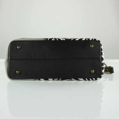ANUSCHKA Zebra Crossing Leather Multi-Compartment RFID Blocker Pocket Crossbody Tote Bag