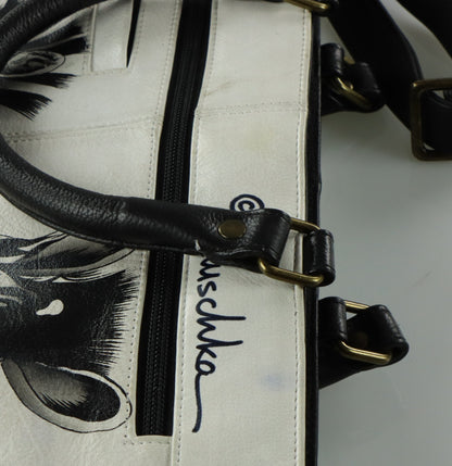 ANUSCHKA Zebra Crossing Leather Multi-Compartment RFID Blocker Pocket Crossbody Tote Bag