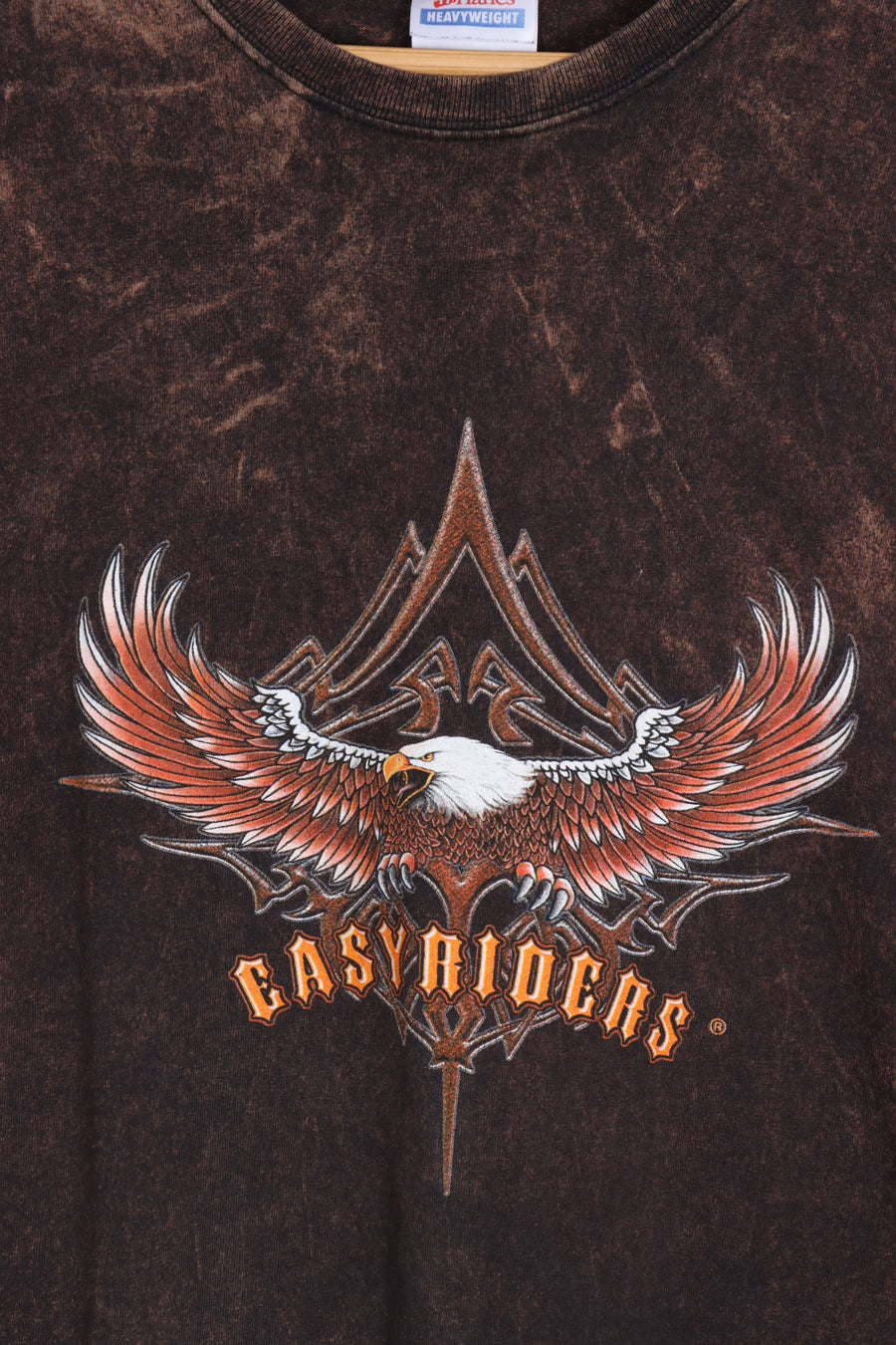 Easyriders Motorcycle Magazine Bald Eagle Rodeo Tour Acid Wash Tee (L-XL)