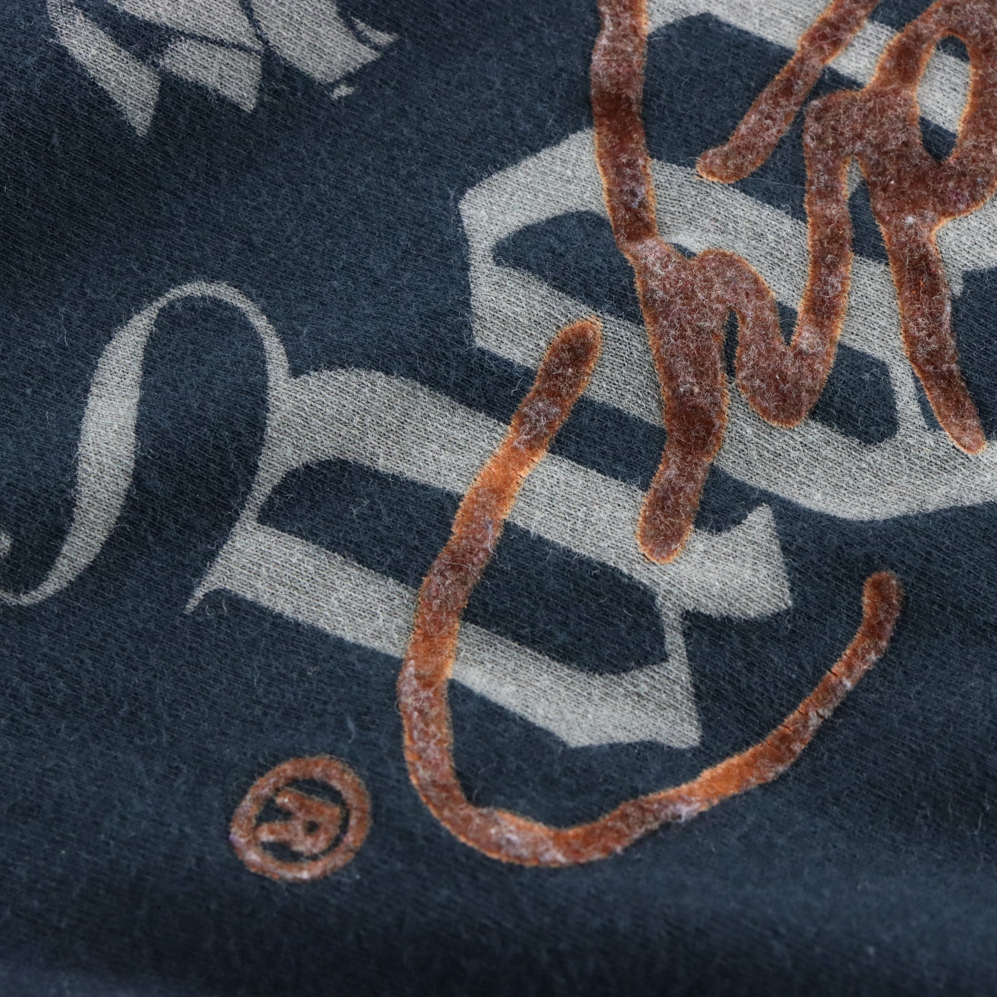 Vintage ED HARDY x CHRISTIAN AUDIGIER "Peace Love & Tattoos" Velvet Detailing Long Sleeve T-Shirt (XL) Vintage Sole Melbourne